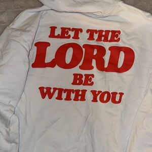 Talentless white Scott Disick hoodie “the lord be with you” sweatshirt XL